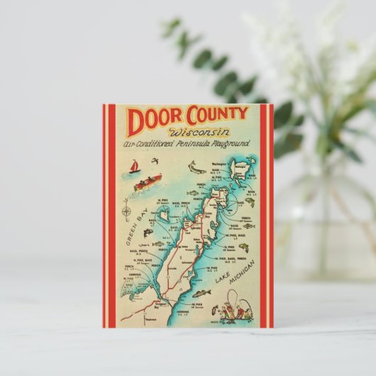 Old Door County Gevist Kaart (Staand voorkant)