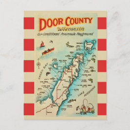 Old Door County Map Postcard Briefkaart