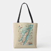 Old Door County Map Shoulder Tote Bag (Achterkant)