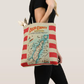 Old Door County Map Shoulder Tote Bag (Dichtbij)