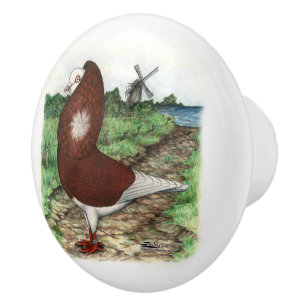 Old Dutch Capuchine Pigeon Keramische Knop