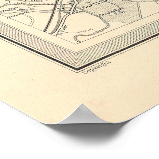 Old Edinburgh Scotland Map (1912) Poster (Hoek)