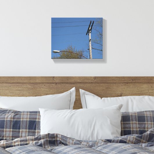 Old Electric Utility Pole Canvas Afdruk (Insitu (Slaapkamer))