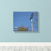 Old Electric Utility Pole Canvas Afdruk (Insitu (Houten vloer))