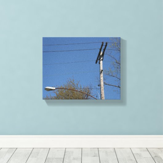 Old Electric Utility Pole Canvas Afdruk (Insitu (Houten vloer))