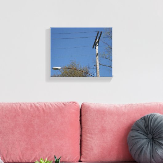 Old Electric Utility Pole Canvas Afdruk (Insitu (Woonkamer))