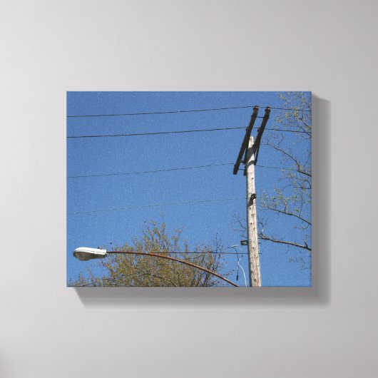 Old Electric Utility Pole Canvas Afdruk (Voorkant)
