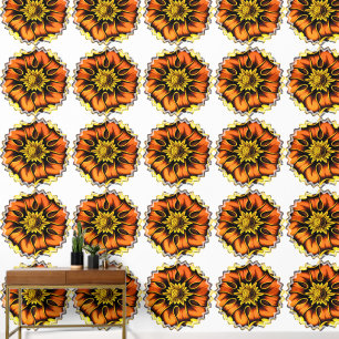 OLD ENGLAND FLOWER GLAS IN LOOD WINDOW BEHANG