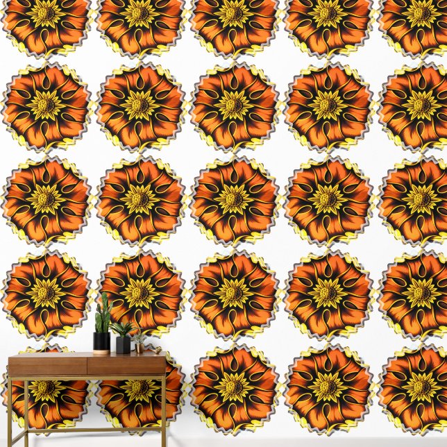 OLD ENGLAND FLOWER GLAS IN LOOD WINDOW BEHANG (Hal)