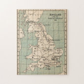 Old England Map  Verenigd Koninkrijk Kaarten Legpuzzel (Verticaal)