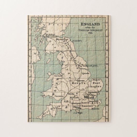 Old England Map  Verenigd Koninkrijk Kaarten Legpuzzel (Verticaal)