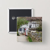 OLD ENGLAND UK VIERKANTE BUTTON 5,1 CM (Voorkant /achterkant)