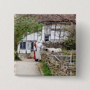 OLD ENGLAND UK VIERKANTE BUTTON 5,1 CM