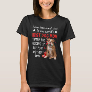 Old English Bulldog Best Dog mama Valentijnsdag Fu T-shirt
