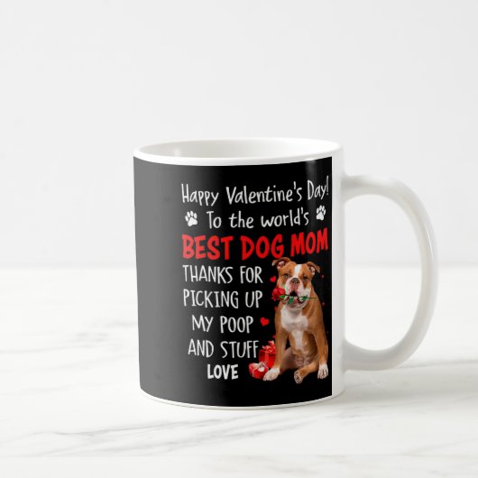 Old English Bulldog Dog Mom Valentines Day Fu  Koffiemok (Rechts)