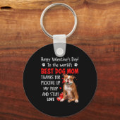 Old English Bulldog Dog Mom Valentines Day Fu Sleutelhanger (Voorkant)
