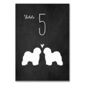 Old English Sheedog Silhouettes Huwelijksreceptie Kaart (Achterkant)