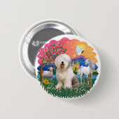 Old English Sheepdog #6 Ronde Button 5,7 Cm (Voorkant /achterkant)
