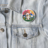 Old English Sheepdog #6 Ronde Button 5,7 Cm (In situ)