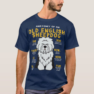 Old English Sheepdog Anatomy Funny Dad T-shirt