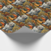 Old English Sheepdog Autumn Harvest Thanksgiving Cadeaupapier (Hoek)