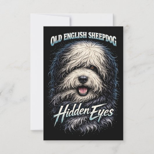 Old English Sheepdog Bedankkaart (Voorkant)