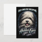 Old English Sheepdog Bedankkaart (Voorkant / Achterkant)