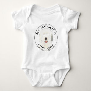 Old English Sheepdog Big Sister Romper