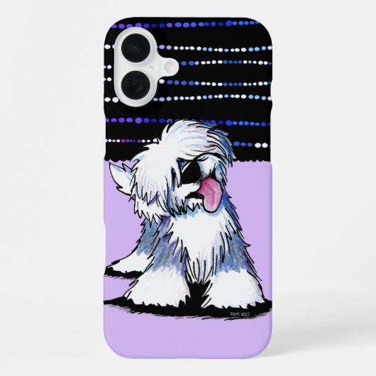 Old English Sheepdog Blank Note Kaart iPhone Hoesje (Achterkant)