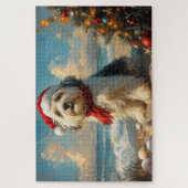 Old English Sheepdog Christmas  Beach Legpuzzel (Verticaal)