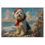 Old English Sheepdog Christmas  Beach Snijplank (Voorkant)