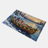 Old English Sheepdog Christmas Boat Holiday Deurmat (Schuin)