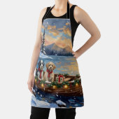 Old English Sheepdog Christmas Boat Holiday Schort (Insitu)