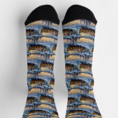 Old English Sheepdog Christmas Boat Holiday Sokken (Top)