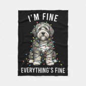 Old English Sheepdog Christmas I'm Fine Everything Fleece Deken (Voorkant)