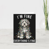 Old English Sheepdog Christmas I'm Fine Everything Kaart (Voorkant)