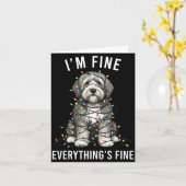 Old English Sheepdog Christmas I'm Fine Everything Kaart (Gele Bloem)