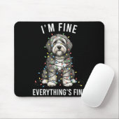 Old English Sheepdog Christmas I'm Fine Everything Muismat (Met muis)