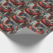 Old English Sheepdog Christmas Story Time Holiday Cadeaupapier (Hoek)