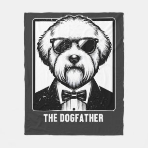 Old English Sheepdog De Hondenvader Tuxedo Cool Le Fleece Deken