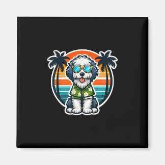 Old English Sheepdog Dog Owner Summer Vibes Vacati Magneet
