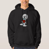 Old English Sheepdog Drinking Wine Dog Hoodie (Voorkant)
