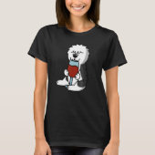Old English Sheepdog Drinking Wine Dog T-shirt (Voorkant)