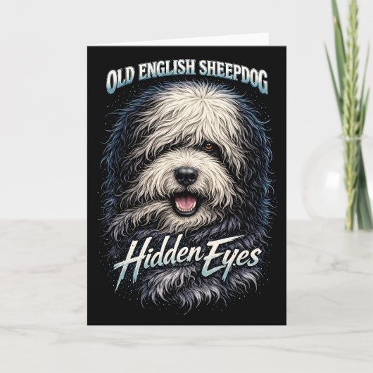 Old English Sheepdog Feestdagen Kaart (Voorkant)