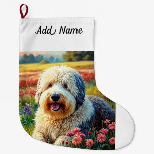 Old English Sheepdog Grote Kerstsok