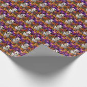 Old English Sheepdog Halloween Heksenpompoen Cadeaupapier (Hoek)