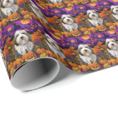 Old English Sheepdog Halloween Heksenpompoen Cadeaupapier (Rol Hoek)