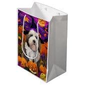 Old English Sheepdog Halloween Heksenpompoen Medium Cadeauzakje (Voorkant Gekanteld)