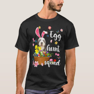 Old English Sheepdog Happy Easter Day Colorful Egg T-shirt