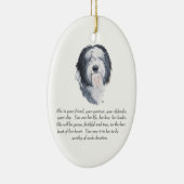 Old English Sheepdog Keepsake - Vrouw Keramisch Ornament (Rechts)
